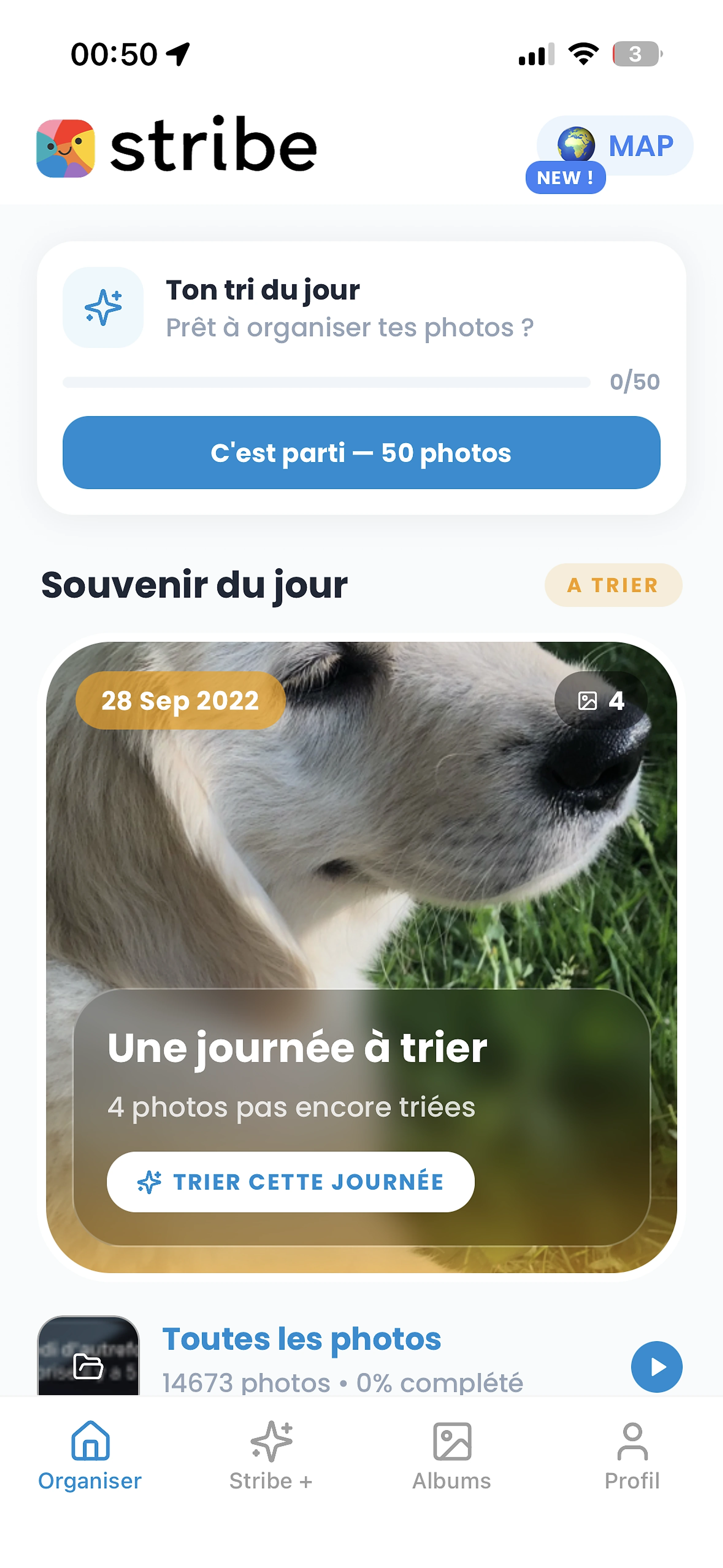 Aperçu de l'application Stribe